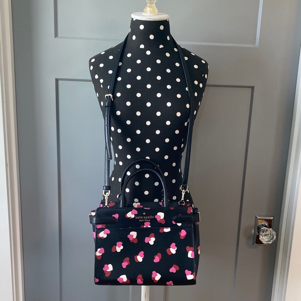 Kate Spade Black and Pink Floral Satchel